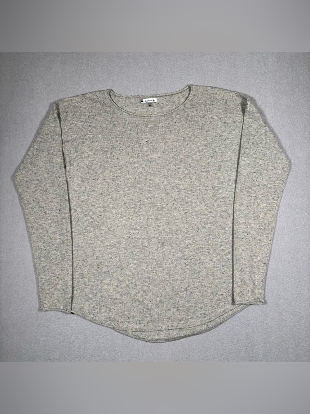 Smartwool Rolled Neck Long Sleeve Shirt Women’s Medium Gray Crewneck Wool Blend